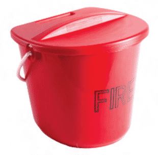 Image of red fire bucket