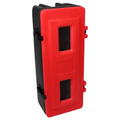 Black and Red Single Extinguisher Cabinet