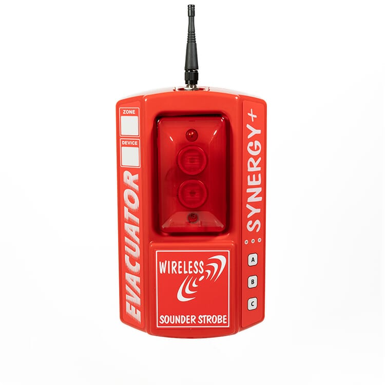 A wireless sounder strobe site alarm